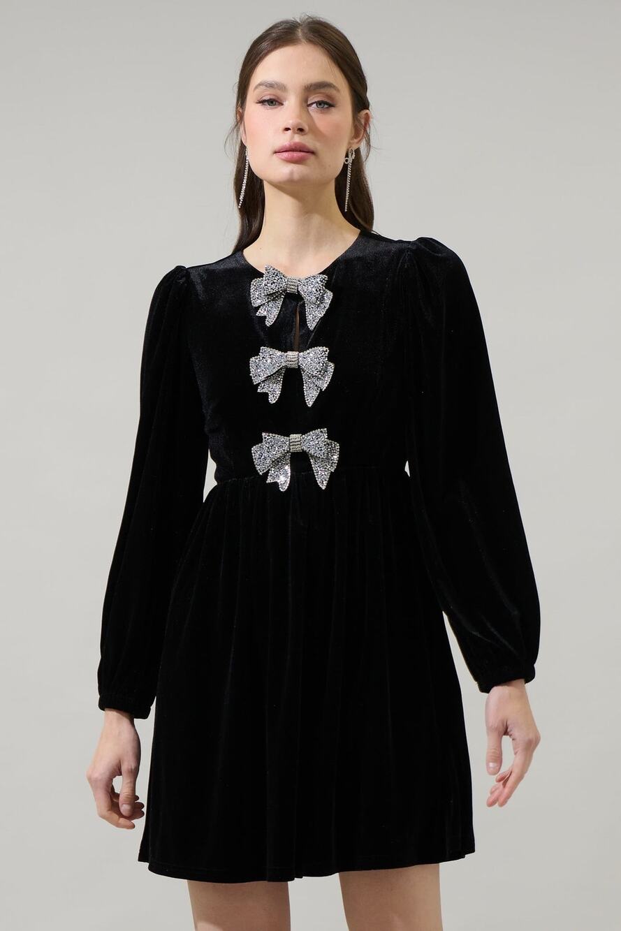Sugarlips Glow Bow Velvet Dress NWT size large